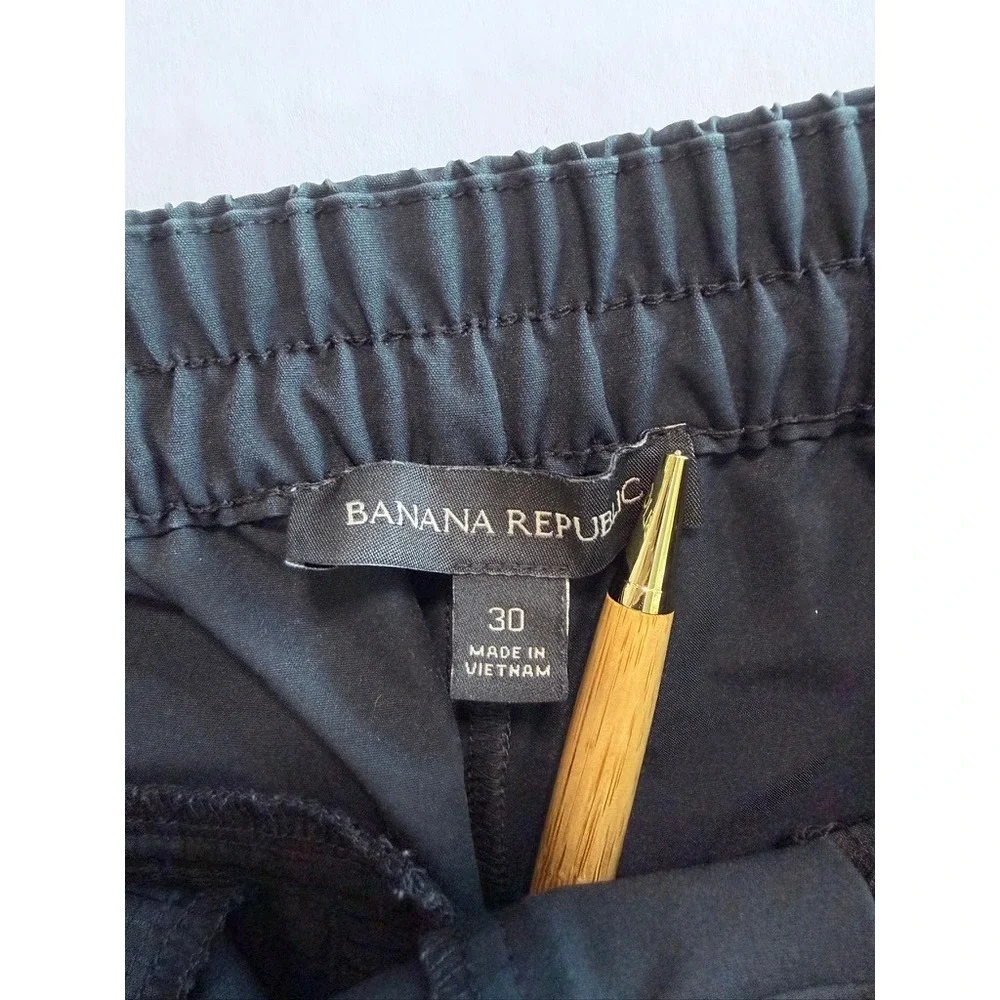 Banana Republic‎ Core Temp Pant Mens 30 Black Ripstop Elastic Waist